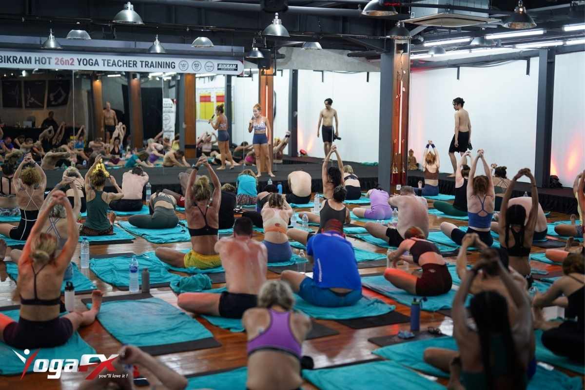 Bikram yoga vs hot yoga showing YogaFX Bali natural tropical heat studio as the original humid heat environment versus electric-heated studios