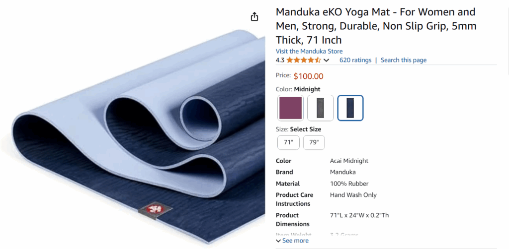Manduka eKO Yoga Mat 5mm