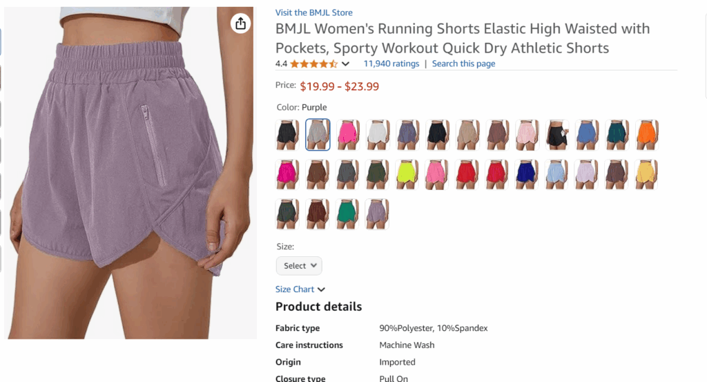 BMJL Women's High Waist Running Shorts