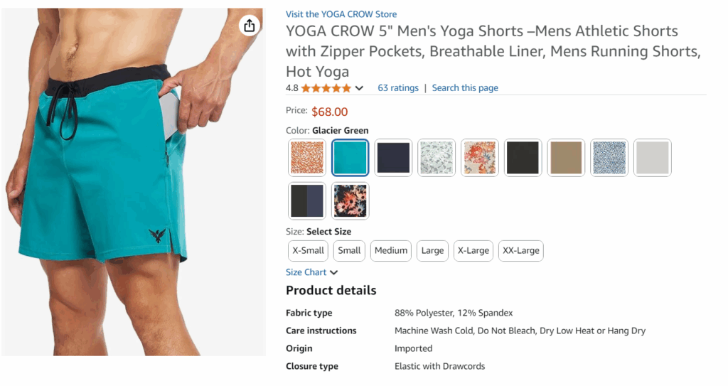 YogaAddict Men's Yoga Shorts