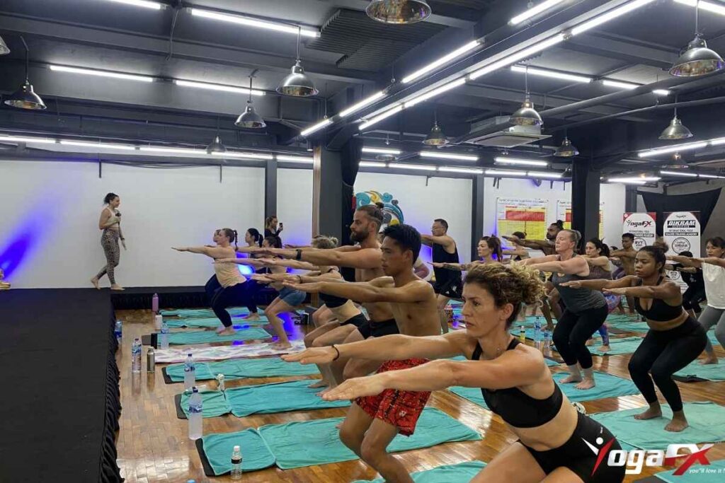 Common mistake in Awkward Pose showing forward torso lean compared to correct upright spine position
