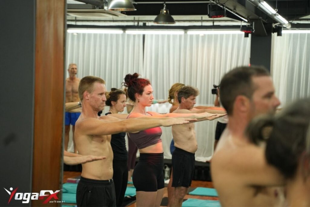 Hot yoga instructor daily schedule table showing morning and evening class slots teaching activity and behind the scenes preparation