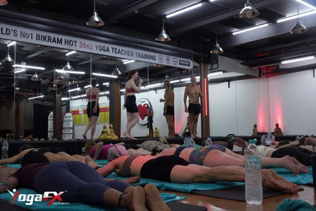 Progression of a new hot yoga teacher's first ten classes, from dialogue recall to confident room presence