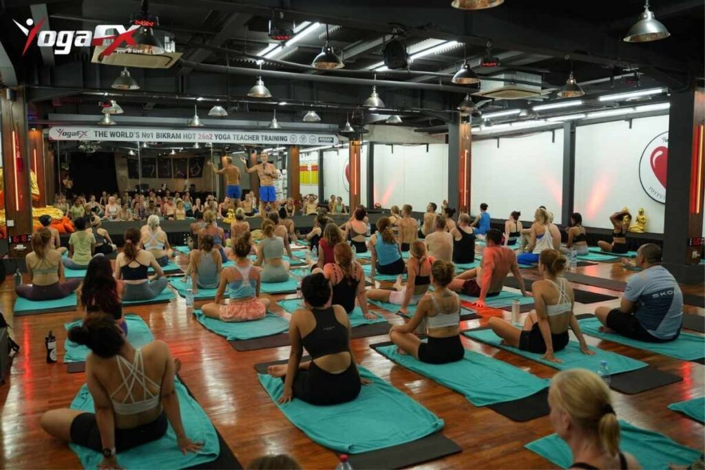 Online Bikram yoga teacher training with live instructors and real-time feedback