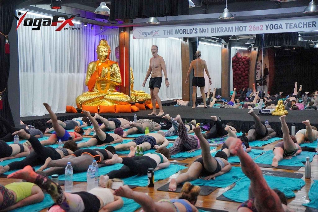 Independent Bikram Hot 26&2 teacher training session in Bali, taught by instructors trained directly under Bikram Choudhury before the franchise era ended.