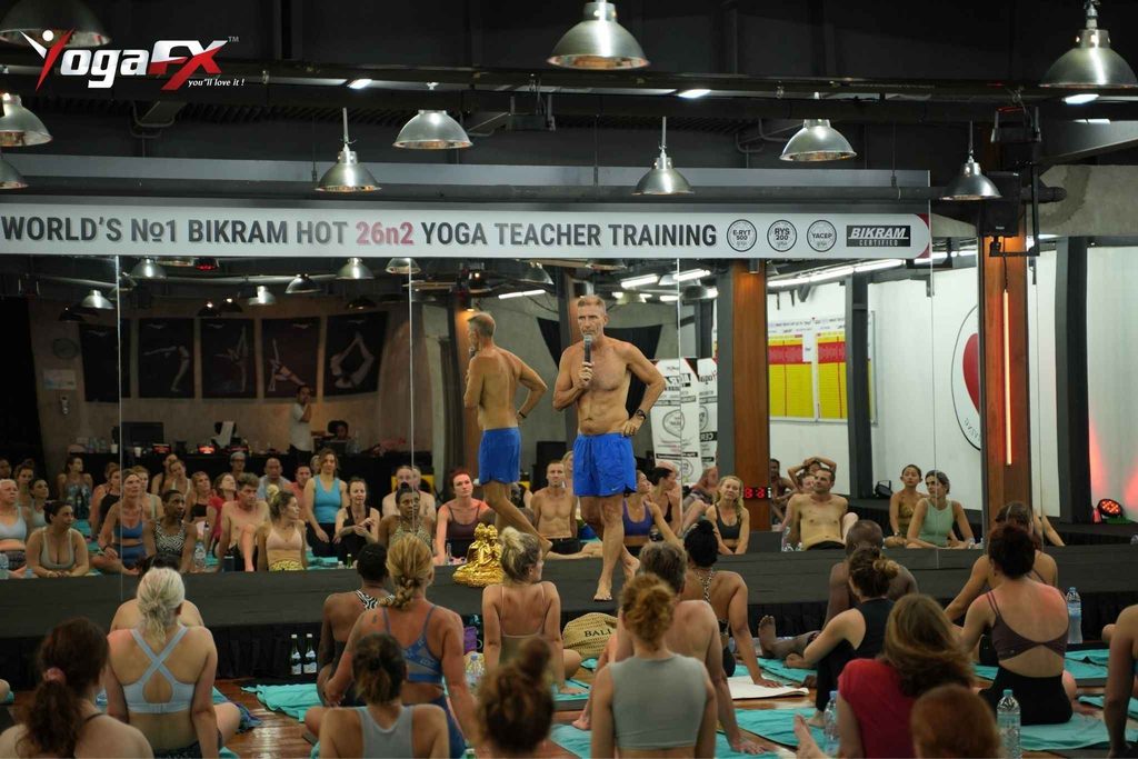Heated Bikram yoga studio class compared to at-home practice
