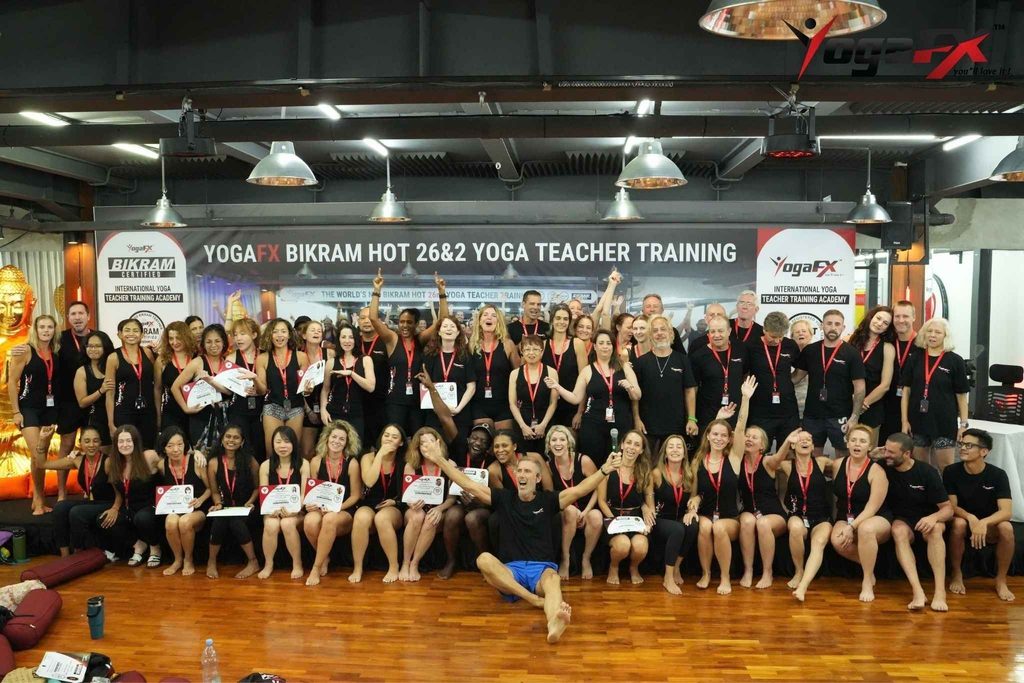 Yoga Alliance RYT 200 certificate alongside a Bikram Hot 26&2 certificate, showing the dual credential of a hot yoga certification